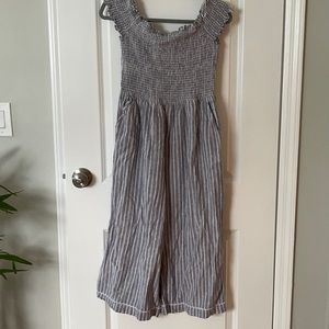 1. State linen wide-leg romper with pockets